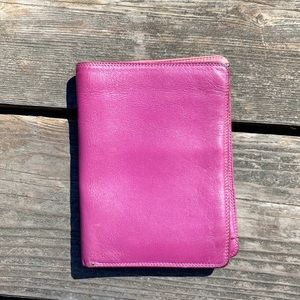Pink Leather Fold Wallet